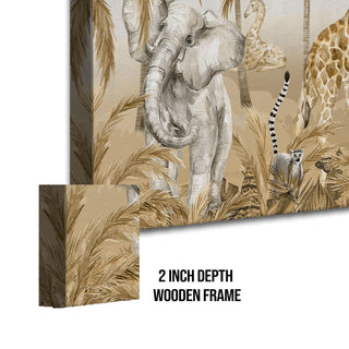 Amazing Wildlife Wall Art. Large Canvas Framed Digital Reprints of Jungle, Wildlife, Animals and Birds. Ready To Hang. Size:  24 Inch x 48 Inch (WBWA43) - Khirki.in 