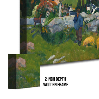 Landscape with Pigs – Paul Gauguin Painting | HD Canvas Print | Ready to Hang | Wall Art for Bedroom, living room, Hallway (PGWA07)