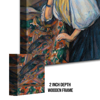 Young Italian Woman at a Table – Paul Cézanne Painting | HD Canvas Print | Ready to Hang | Wall Art for Bedroom, living room, Hallway (PCWA03)