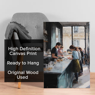 Modern Café Bar – Contemporary Art for Kitchen, Dining Area, or Café Wall Art, HD Canvas Print, Framed, Ready to Hang. (KITWA042)