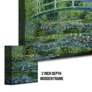 Japanese Bridge Over Water Lilies Painting | HD Canvas Print | Ready to Hang | Wall Art for Bedroom, living room, Hallway (CMWA08)