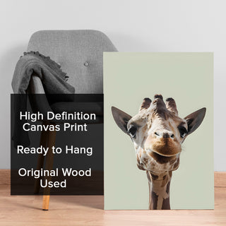 Cheeky Giraffe Wall Art Painting, HD Canvas Print, Framed, Ready to Hang. (ANIWA161)