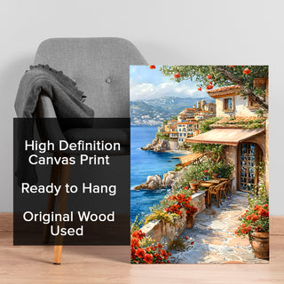 Italian Riviera Bliss Wall Art Painting, HD Canvas Print, Framed, Ready to Hang. (AMWA57)