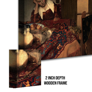 A Maid Asleep – Johannes Vermeer Painting | HD Canvas Print | Ready to Hang | Wall Art for Bedroom, living room, Hallway (JVWA03)
