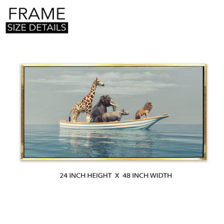 Amazing Wildlife Wall Art. Large Canvas Framed Digital Reprints of Jungle, Wildlife, Animals and Birds. Ready To Hang. Size:  24 Inch x 48 Inch (WBWA34) - Khirki.in 