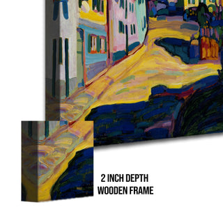Murnau Street with Women – Wassily Kandinsky Painting | HD Canvas Print | Ready to Hang | Wall Art for Bedroom, living room, Hallway (WKWA10)