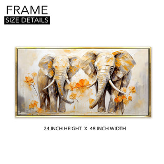 Amazing Wildlife Wall Art. Large Canvas Framed Digital Reprints of Jungle, Wildlife, Animals and Birds. Ready To Hang. Size:  24 Inch x 48 Inch (WBWA38) - Khirki.in 