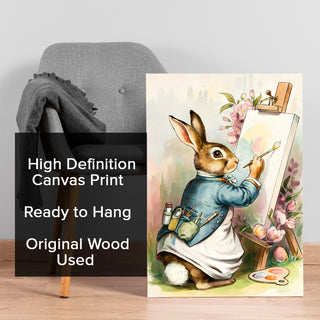 The Gentlebrush Bunny Wall Art Painting, HD Canvas Print, Framed, Ready to Hang. (STOWA108)