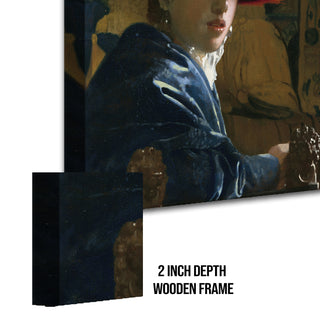 Girl with the Red Hat – Johannes Vermeer Painting | HD Canvas Print | Ready to Hang | Wall Art for Bedroom, living room, Hallway (JVWA04)