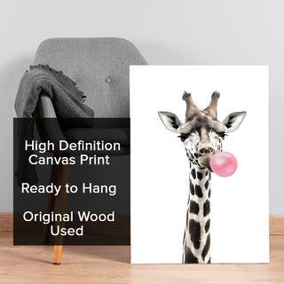 Pop Culture Giraffe Wall Art Painting, HD Canvas Print, Framed, Ready to Hang. (POMWA170)