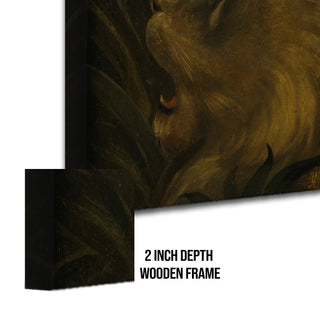 Head of a Lion – Henri Rousseau Painting | HD Canvas Print | Ready to Hang | Wall Art for Bedroom, living room, Hallway (HRWA06)