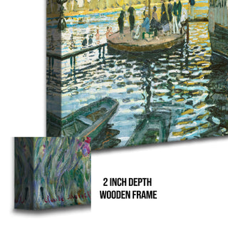 Claude Monet – La Grenouillère, Impressionist River Scene Painting | HD Canvas Print | Ready to Hang | Wall Art for Bedroom, living room, Hallway (CMWA03)