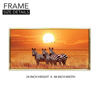 Amazing Wildlife Wall Art. Large Canvas Framed Digital Reprints of Jungle, Wildlife, Animals and Birds. Ready To Hang. Size:  24 Inch x 48 Inch (WBWA32) - Khirki.in 