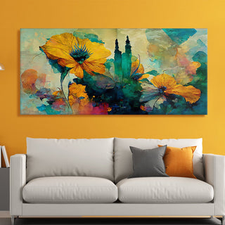 Floral Wall Art Canvas Painting For Restaurants and Cafe Wall decoration