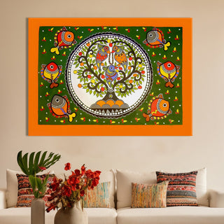 Tree of Life Madhubani Canvas Painting