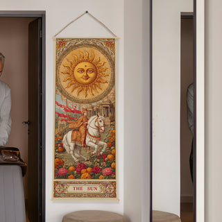Indian Sun Tarot Wall Hanging Tapestry, Thick fabric, HD Print, Ready to Hang Wall Décor. Size 24 In x 60 In (TAROTTPS01)