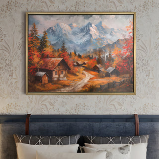 European Cityscape Wall Art, HD Canvas Print, Golden Floater Framed, Ready to Hang, (36 In x 48 In) (EURO-WA-78)