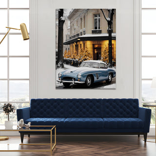Vintage Cars And Bikes Canvas Wall Art. High Definition Portraits of Automobile. (VCBWA13)