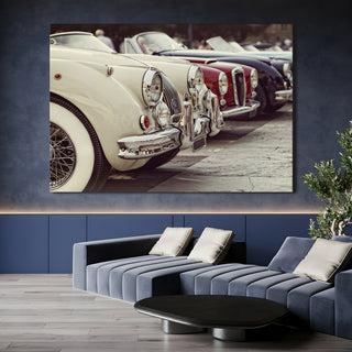Vintage Cars And Bikes Canvas Wall Art. High Definition Portraits of Automobile. (VCBWA02)