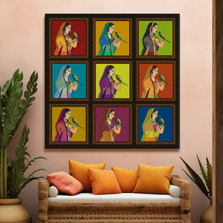 Mughal Canvas Painting For Living Room and Hotels Wall Decoration