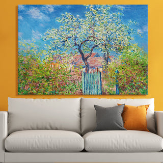 Spring Blossoms in the Garden Painting | HD Canvas Print | Ready to Hang | Wall Art for Bedroom, living room, Hallway (CMWA06)