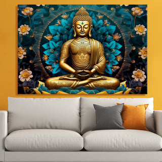 Lord Buddha Canvas Painting For Home Decor, Office walls and Hotels, Resorts Wall Decoration (BDWA05)
