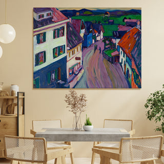 Street in Murnau – Wassily Kandinsky Painting | HD Canvas Print | Ready to Hang | Wall Art for Bedroom, living room, Hallway (WKWA01)