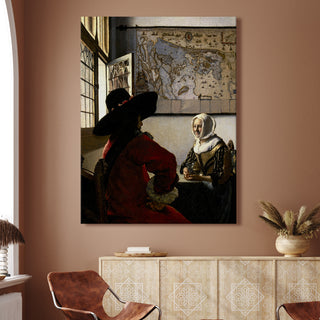 The Geographer – Johannes Vermeer Painting | HD Canvas Print | Ready to Hang | Wall Art for Bedroom, living room, Hallway (JVWA12)