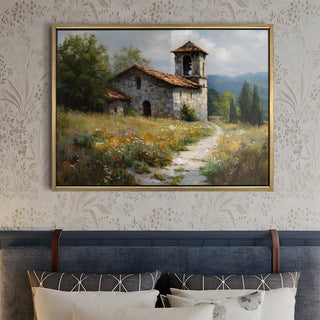 European Cityscape Wall Art, HD Canvas Print, Golden Floater Framed, Ready to Hang, (36 In x 48 In) (EURO-WA-72)