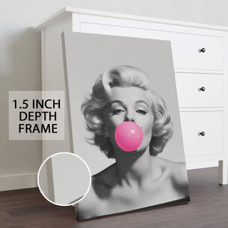 Marilyn Monroe Pink Bubble Gum Maximalist Altered Wall Art Print, HD Canvas Print, Framed, Ready to Hang. (POMA03)