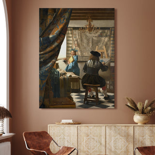The Art of Painting – Johannes Vermeer Painting | HD Canvas Print | Ready to Hang | Wall Art for Bedroom, living room, Hallway (JVWA09)