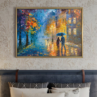 Romantic Couple Wall Art,HD Canvas Print with Premium Golden Floater Frame, Ready to Hang, (36 In x 48 In) (COUPLE-WA-15)