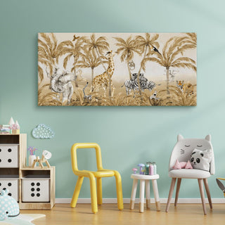 Amazing Wildlife Wall Art. Large Canvas Framed Digital Reprints of Jungle, Wildlife, Animals and Birds. Ready To Hang. Size:  24 Inch x 48 Inch (WBWA43) - Khirki.in 