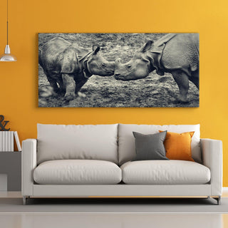 Amazing Wildlife Wall Art. Large Canvas Framed Digital Reprints of Jungle, Wildlife, Animals and Birds. Ready To Hang. Size:  24 Inch x 48 Inch (WBWA35) - Khirki.in 