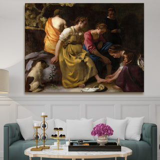 Diana and Her Companions – Johannes Vermeer Painting | HD Canvas Print | Ready to Hang | Wall Art for Bedroom, living room, Hallway (JVWA15)
