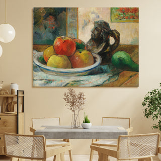 Still Life with Fruit and a Ceramic Portrait Jug – Paul Gauguin Painting | HD Canvas Print | Ready to Hang | Wall Art for Bedroom, living room, Hallway (PGWA02)