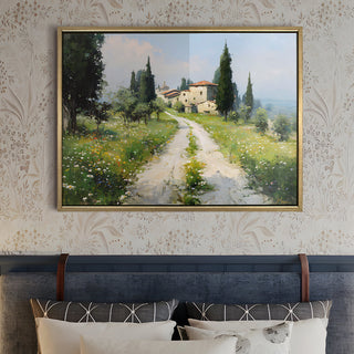 European Cityscape Wall Art, HD Canvas Print, Golden Floater Framed, Ready to Hang, (36 In x 48 In) (EURO-WA-79)