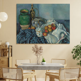 Still Life with Apples and a Pot – Paul Cézanne Painting | HD Canvas Print | Ready to Hang | Wall Art for Bedroom, living room, Hallway (PCWA08)