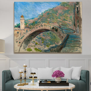 The Bridge at Dolceacqua Painting | HD Canvas Print | Ready to Hang | Wall Art for Bedroom, living room, Hallway (CMWA16)