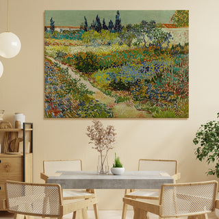 Garden At Arles By Vincent Van Gogh Wall Art, HD Canvas Print, Framed, Ready to Hang. (VAWA018)