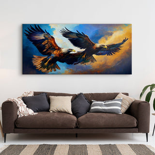 Amazing Wildlife Wall Art. Large Canvas Framed Digital Reprints of Jungle, Wildlife, Animals and Birds. Ready To Hang. Size:  24 Inch x 48 Inch (WBWA47) - Khirki.in 