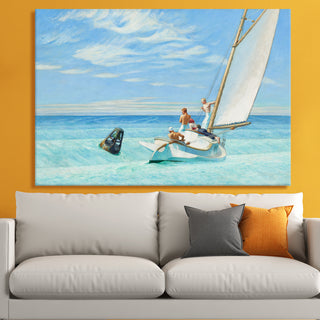 Ground Swell – Edward Hopper Painting | HD Canvas Print | Ready to Hang | Wall Art for Bedroom, living room, Hallway (EHWA02)