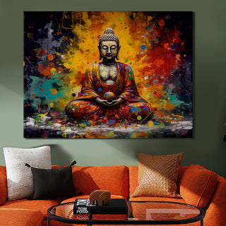 Lord Buddha Canvas Painting For Home Decor, Office walls and Hotels, Resorts Wall Decoration (BDWA01).