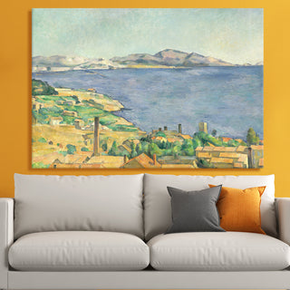 The Bay of Marseille, Seen from L’Estaque – Paul Cézanne Painting | HD Canvas Print | Ready to Hang | Wall Art for Bedroom, living room, Hallway (PCWA10)
