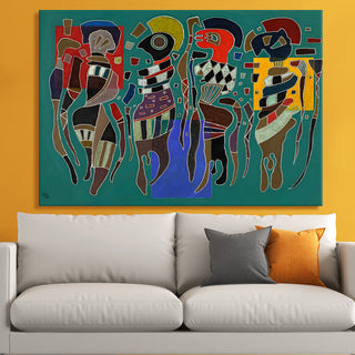 Dancers – Wassily Kandinsky Painting | HD Canvas Print | Ready to Hang | Wall Art for Bedroom, living room, Hallway (WKWA07)