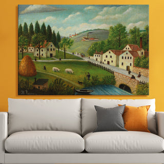 View of Malakoff – Henri Rousseau Painting | HD Canvas Print | Ready to Hang | Wall Art for Bedroom, living room, Hallway (HRWA13)