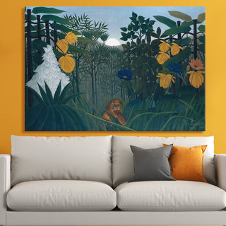 The Repast Of The Lion – Henri Rousseau Painting | HD Canvas Print | Ready to Hang | Wall Art for Bedroom, living room, Hallway (HRWA11)