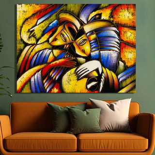 Framed Abstract Oil Pastel Style Wall Art Painting For Home and Hotels Wall Decoration (ABWA04)