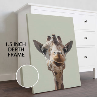 Cheeky Giraffe Wall Art Painting, HD Canvas Print, Framed, Ready to Hang. (ANIWA161)