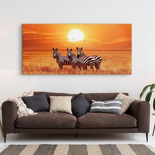 Amazing Wildlife Wall Art. Large Canvas Framed Digital Reprints of Jungle, Wildlife, Animals and Birds. Ready To Hang. Size:  24 Inch x 48 Inch (WBWA32) - Khirki.in 